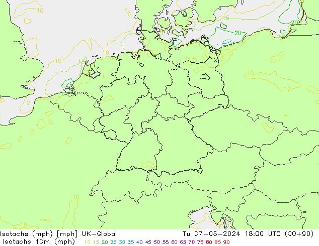 Izotacha (mph) UK-Global wto. 07.05.2024 18 UTC