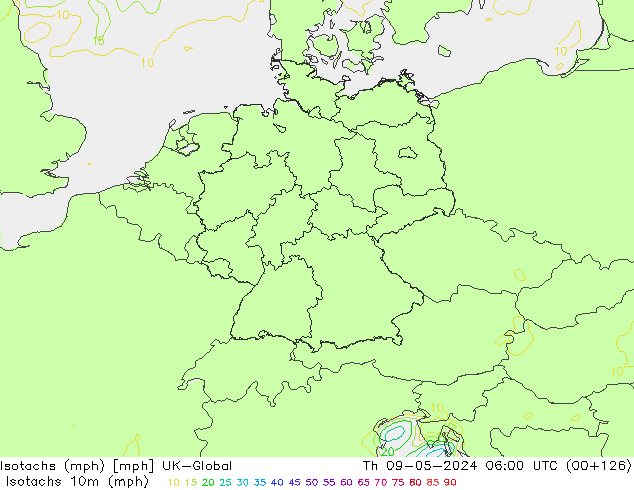 Isotachs (mph) UK-Global Th 09.05.2024 06 UTC
