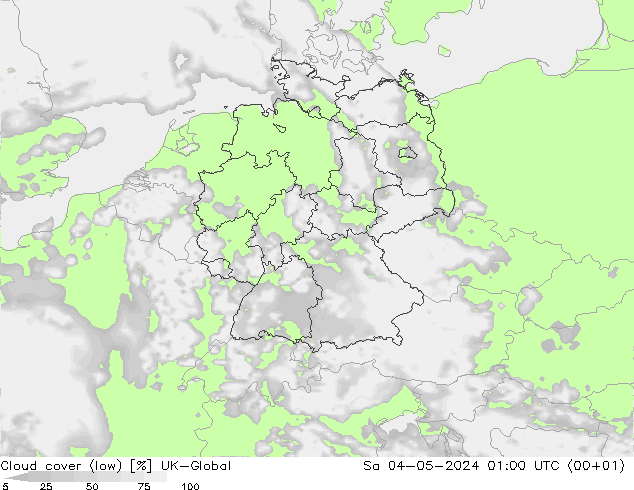 Nubes bajas UK-Global sáb 04.05.2024 01 UTC
