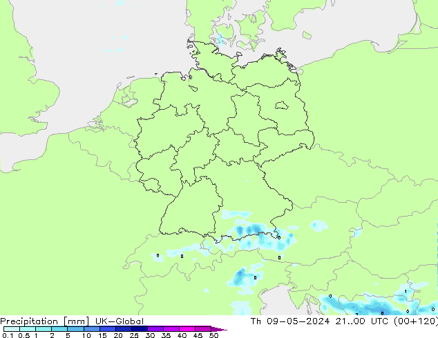 precipitação UK-Global Qui 09.05.2024 00 UTC