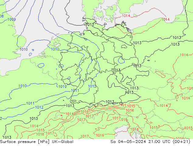 Surface pressure UK-Global Sa 04.05.2024 21 UTC