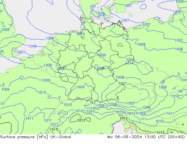 приземное давление UK-Global пн 06.05.2024 12 UTC