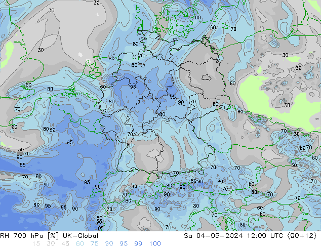 RH 700 hPa UK-Global Sa 04.05.2024 12 UTC