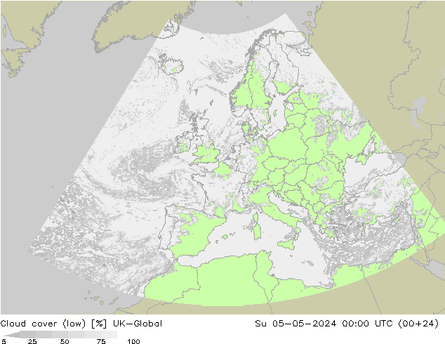 nízká oblaka UK-Global Ne 05.05.2024 00 UTC