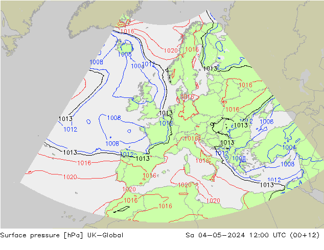 Surface pressure UK-Global Sa 04.05.2024 12 UTC