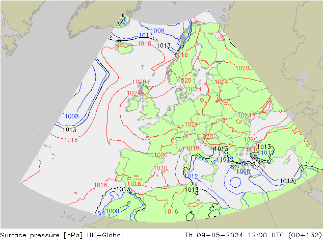 pression de l'air UK-Global jeu 09.05.2024 12 UTC