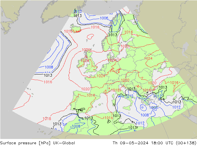 Yer basıncı UK-Global Per 09.05.2024 18 UTC