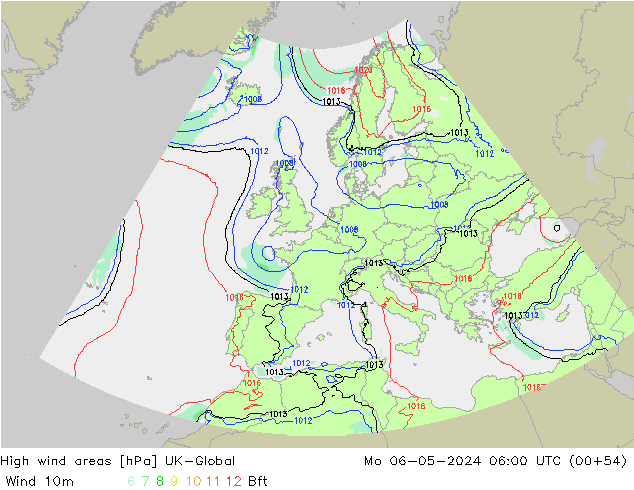 High wind areas UK-Global Mo 06.05.2024 06 UTC
