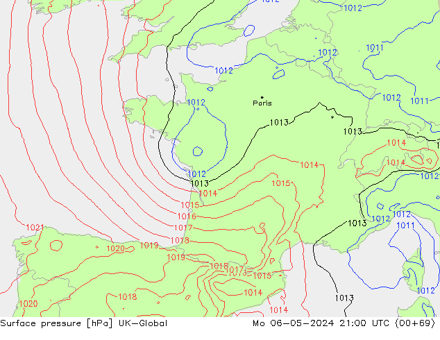 Yer basıncı UK-Global Pzt 06.05.2024 21 UTC