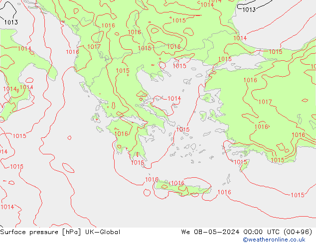 Surface pressure UK-Global We 08.05.2024 00 UTC