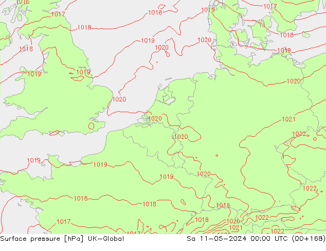 приземное давление UK-Global сб 11.05.2024 00 UTC