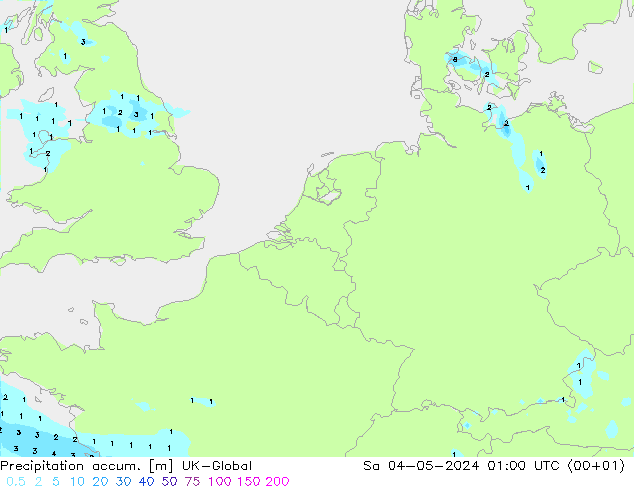 Precipitation accum. UK-Global Sa 04.05.2024 01 UTC