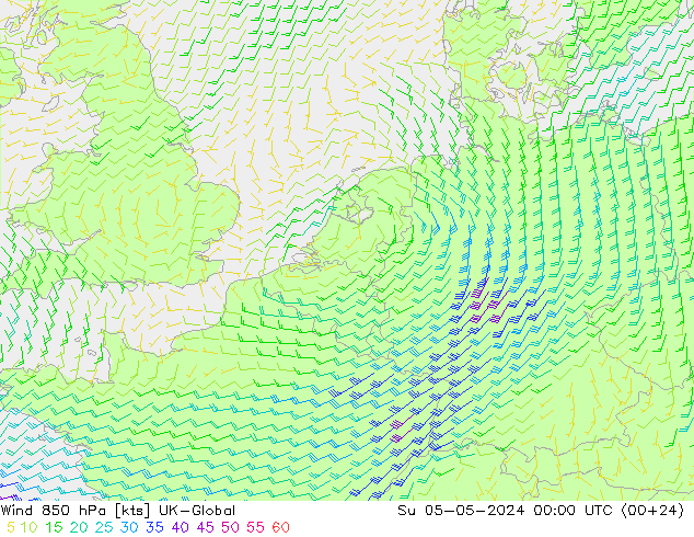  850 hPa UK-Global  05.05.2024 00 UTC