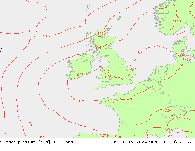 приземное давление UK-Global чт 09.05.2024 00 UTC