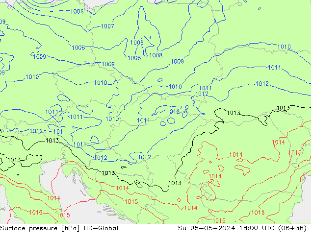 pression de l'air UK-Global dim 05.05.2024 18 UTC