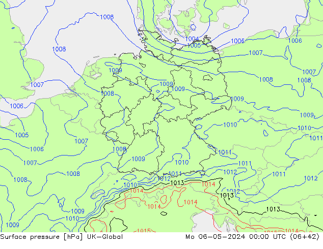 Luchtdruk (Grond) UK-Global ma 06.05.2024 00 UTC