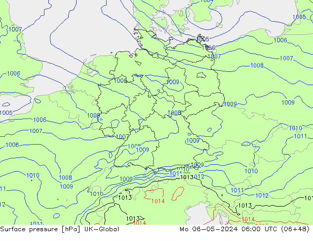 Luchtdruk (Grond) UK-Global ma 06.05.2024 06 UTC