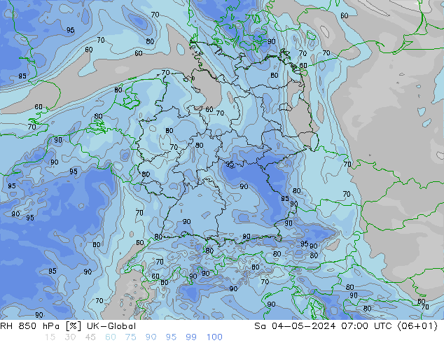 RH 850 hPa UK-Global so. 04.05.2024 07 UTC