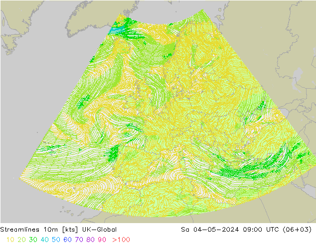 ветер 10m UK-Global сб 04.05.2024 09 UTC