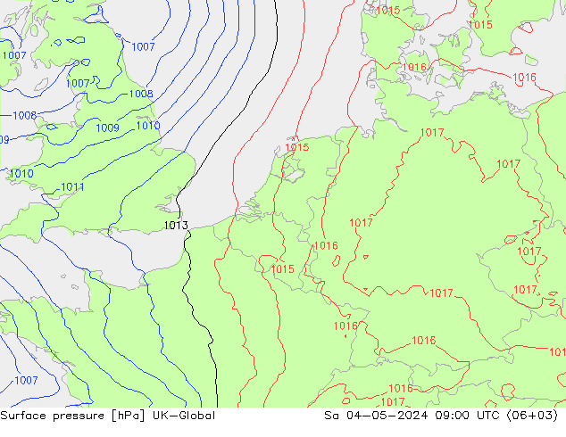 pression de l'air UK-Global sam 04.05.2024 09 UTC