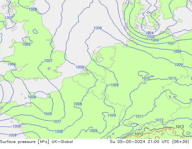Luchtdruk (Grond) UK-Global zo 05.05.2024 21 UTC