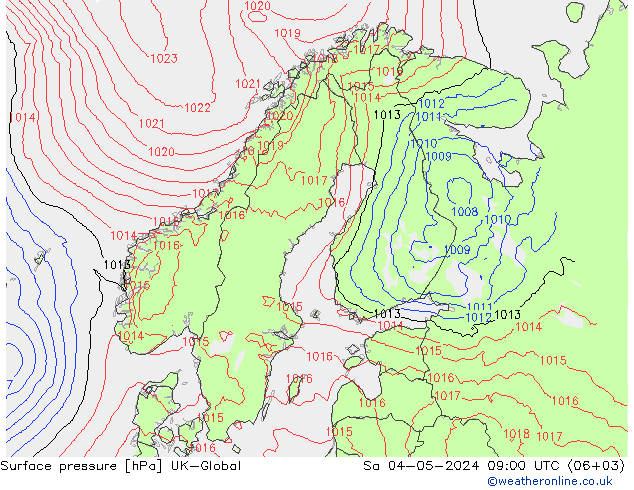 pression de l'air UK-Global sam 04.05.2024 09 UTC