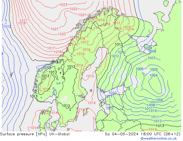 Surface pressure UK-Global Sa 04.05.2024 18 UTC