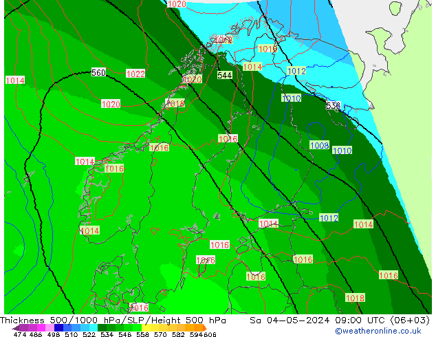 500-1000 hPa Kalınlığı UK-Global Cts 04.05.2024 09 UTC