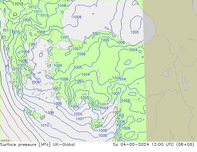 Luchtdruk (Grond) UK-Global za 04.05.2024 12 UTC