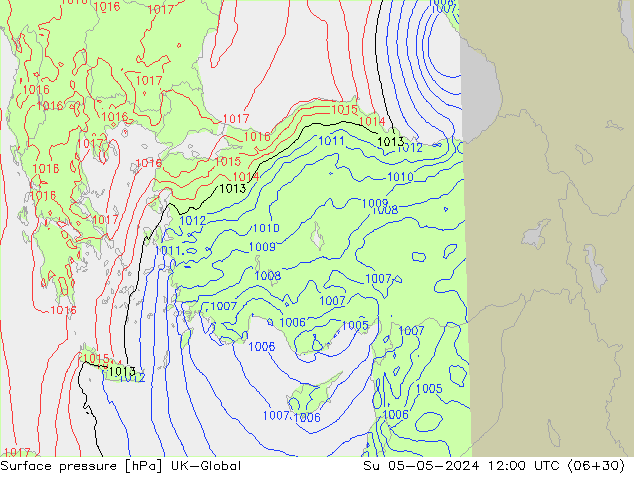 Yer basıncı UK-Global Paz 05.05.2024 12 UTC