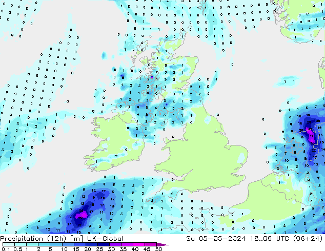 Nied. akkumuliert (12Std) UK-Global So 05.05.2024 06 UTC