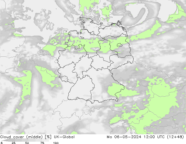 Bewolking (Middelb.) UK-Global ma 06.05.2024 12 UTC