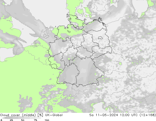 Nubes medias UK-Global sáb 11.05.2024 12 UTC