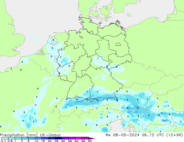 precipitação UK-Global Qua 08.05.2024 12 UTC