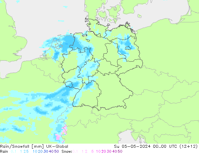 Rain/Snowfall UK-Global Ne 05.05.2024 00 UTC