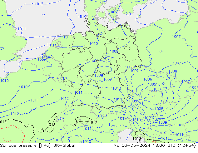 pressão do solo UK-Global Seg 06.05.2024 18 UTC