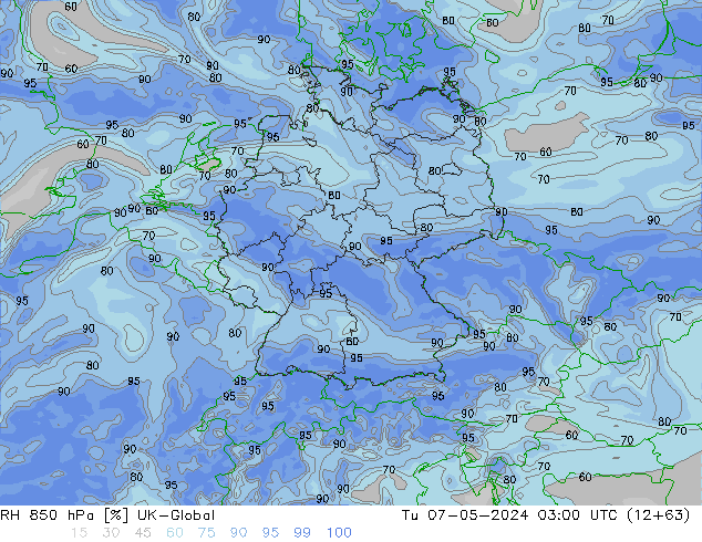 RH 850 hPa UK-Global Tu 07.05.2024 03 UTC