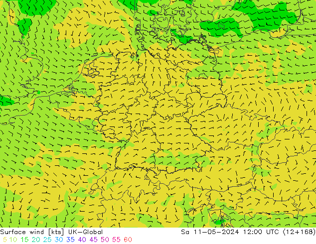 Surface wind UK-Global So 11.05.2024 12 UTC