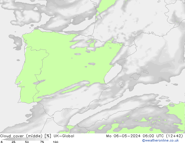 Cloud cover (middle) UK-Global Mo 06.05.2024 06 UTC
