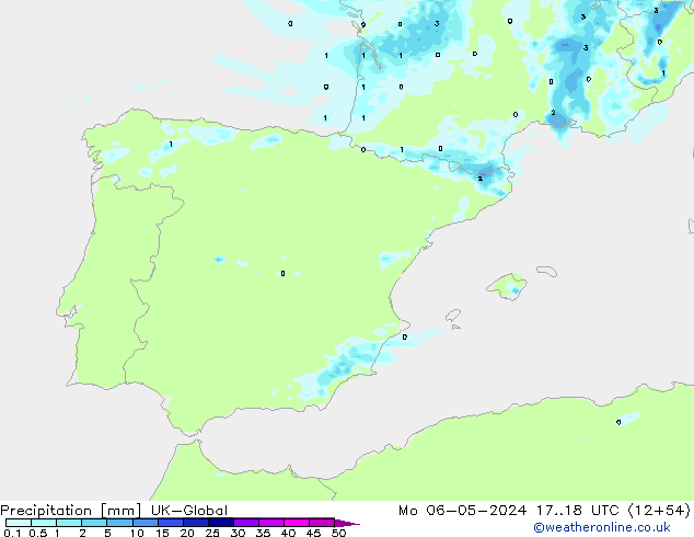 Precipitation UK-Global Mo 06.05.2024 18 UTC