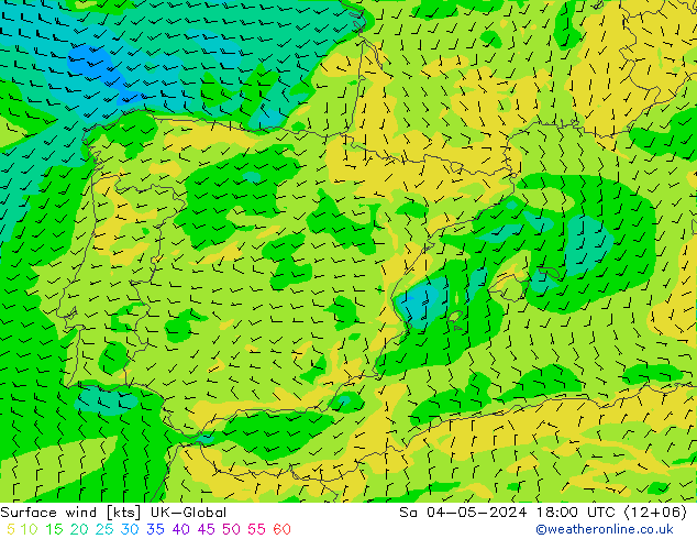 Surface wind UK-Global Sa 04.05.2024 18 UTC