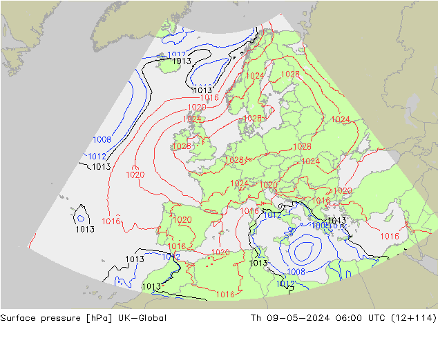 приземное давление UK-Global чт 09.05.2024 06 UTC