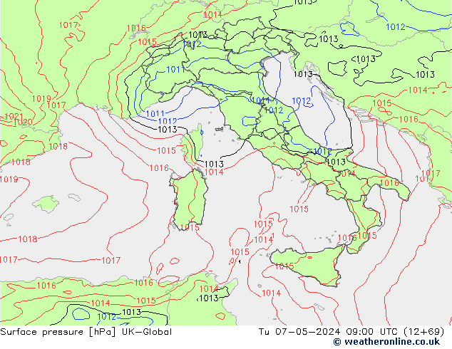 pressão do solo UK-Global Ter 07.05.2024 09 UTC