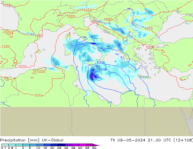 Yağış UK-Global Per 09.05.2024 00 UTC