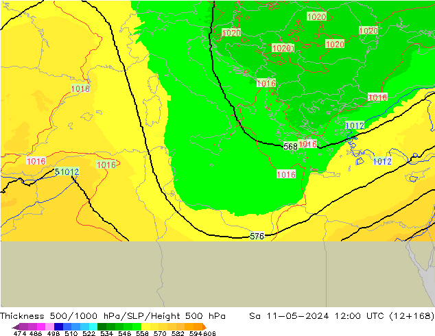 Thck 500-1000hPa UK-Global Sáb 11.05.2024 12 UTC