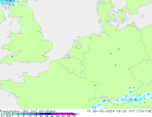 Precipitación (6h) UK-Global jue 09.05.2024 00 UTC