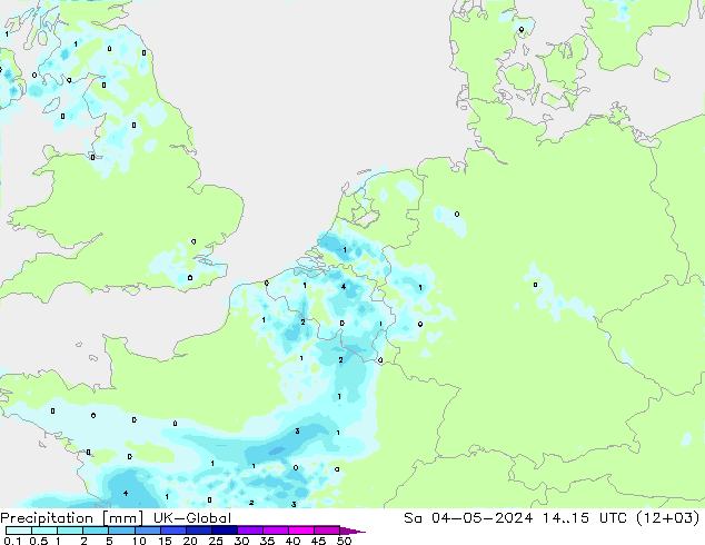 Precipitación UK-Global sáb 04.05.2024 15 UTC
