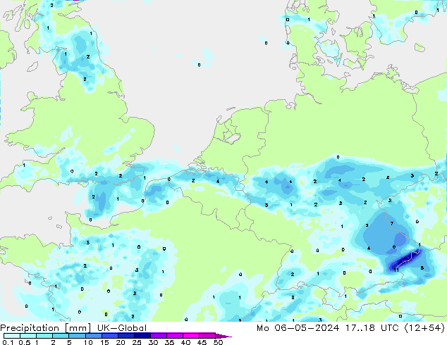 Niederschlag UK-Global Mo 06.05.2024 18 UTC