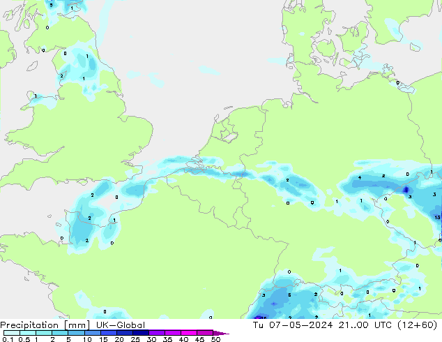 Niederschlag UK-Global Di 07.05.2024 00 UTC
