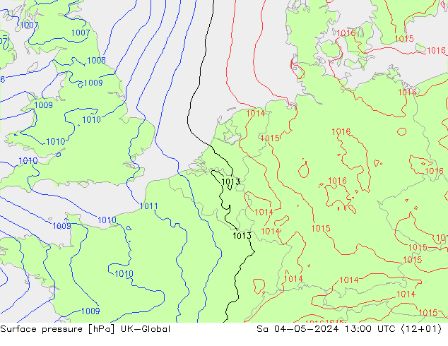 Surface pressure UK-Global Sa 04.05.2024 13 UTC